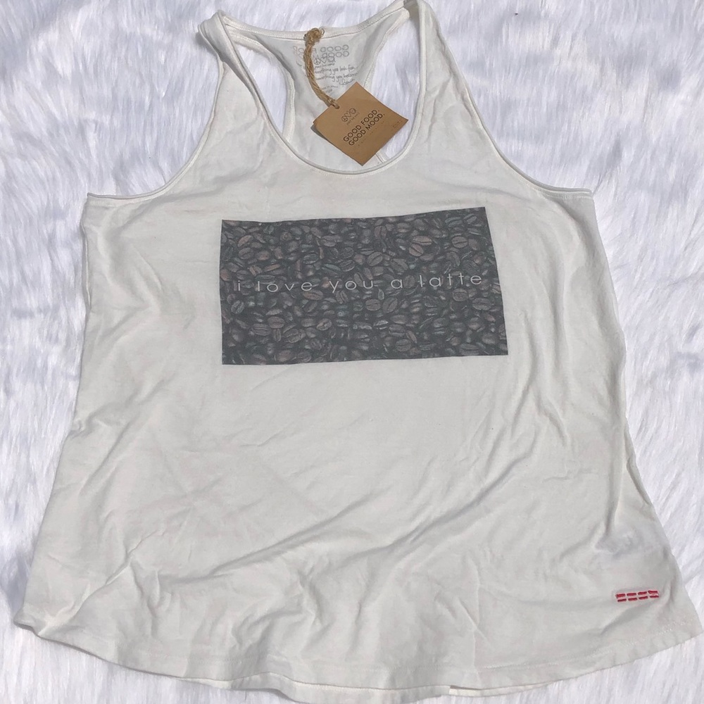 I love you a latte racer back boyfriend tank top